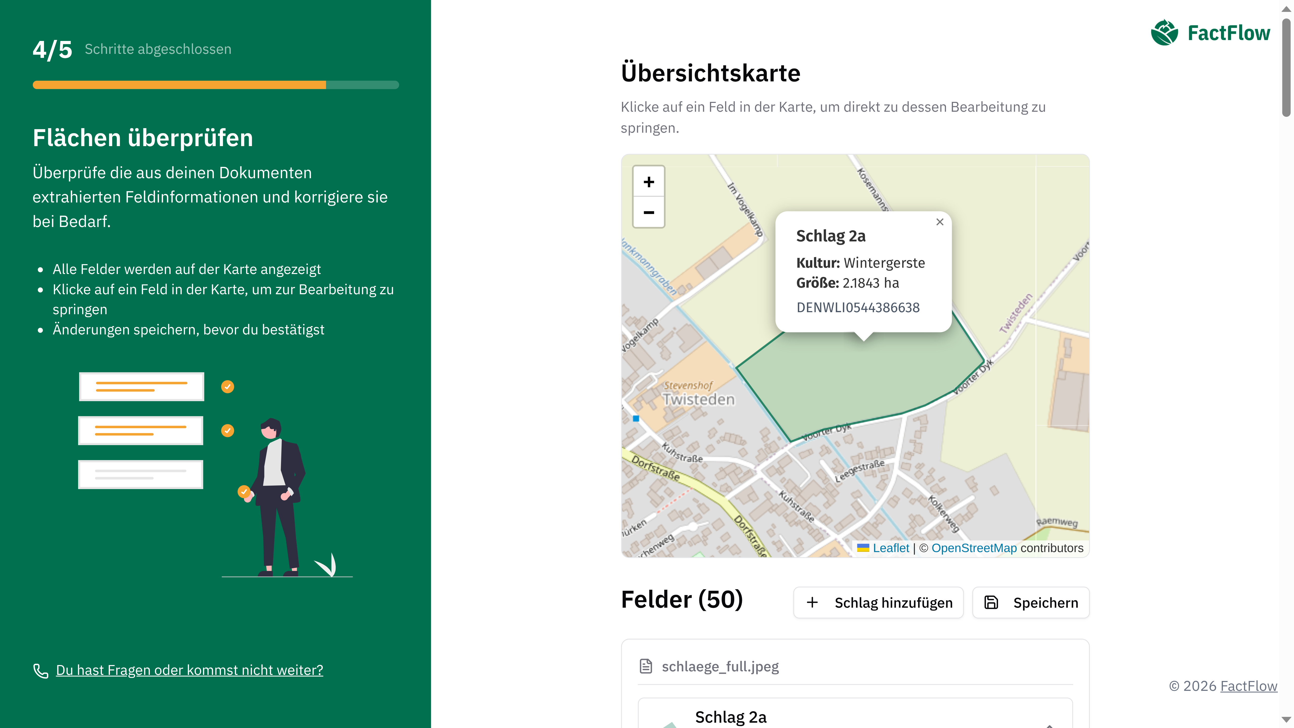 FactFlow Klimabilanz Dashboard für Landwirte